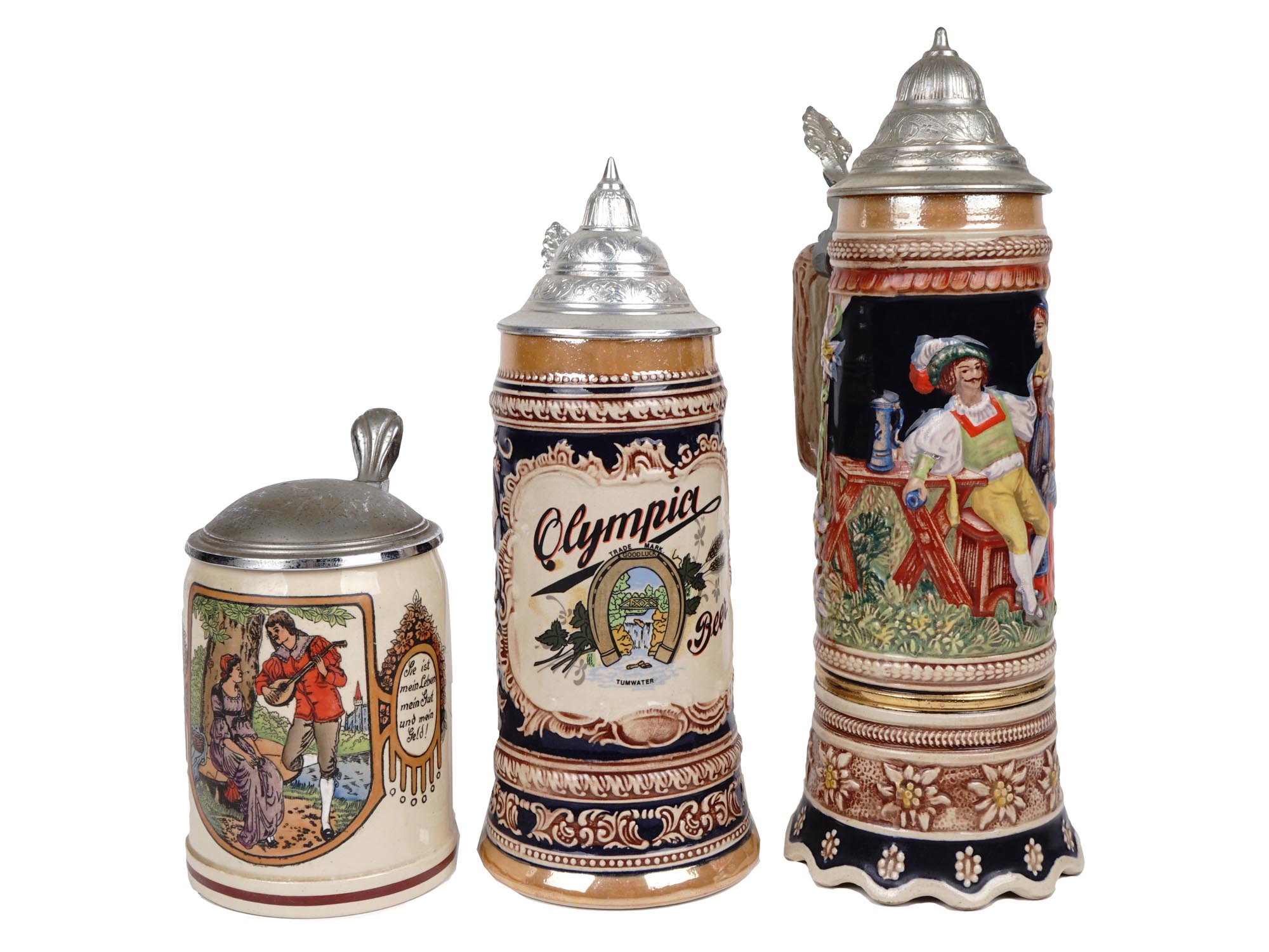 VINTAGE GERMAN CERAMIC BEER STEIN COLLECTION PIC-1